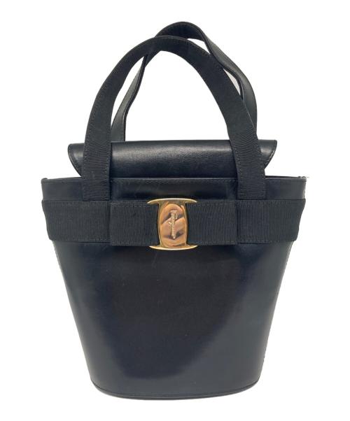 Salvatore Ferragamo（サルヴァトーレ フェラガモ）Salvatore Ferragamo (サルヴァトーレ フェラガモ) ヴァラ ハンドバッグ ブラックの古着・服飾アイテム