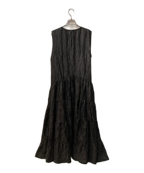 NOLLEY'S（ノーリーズ）NOLLEY'S (ノーリーズ) Vネック ボリューム ワンピース ブラック サイズ:38 未使用品の古着・服飾アイテム