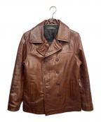 Harufハルフ）の古着「ホースレザーPコート」｜ブラウン