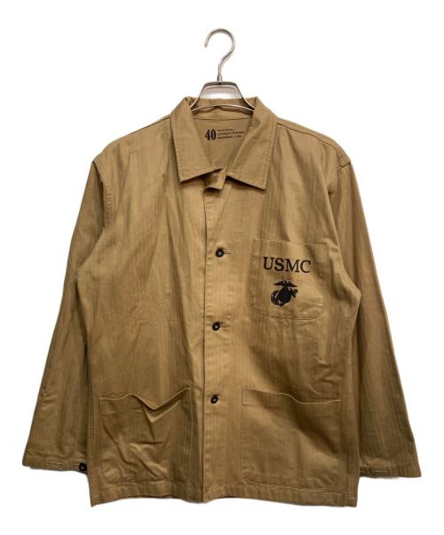 HOUSTON（ヒューストン）HOUSTON (ヒューストン) USMC HBT UTILITY JACKET ベージュ サイズ:40の古着・服飾アイテム