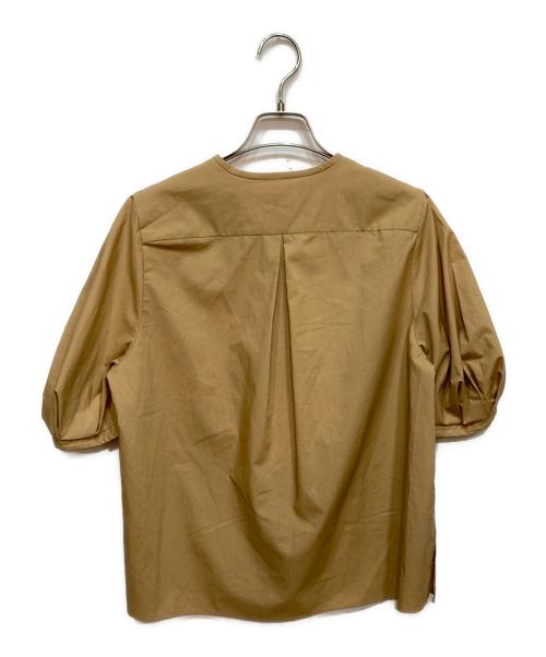 BALLSEY（ボールジィ）BALLSEY (ボールジィ) プロセスド コットン ショルダー タック ブラウス ベージュ サイズ:36の古着・服飾アイテム