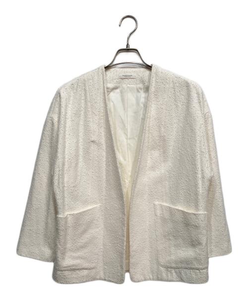 MACPHEE（マカフィー）MACPHEE (マカフィー) ループヤーンツイード ノーカラージャケット ホワイト サイズ:36の古着・服飾アイテム