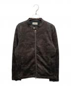 BARNEYS NEWYORKバーニーズ・ニューヨーク）の古着「カモフラージュ柄シングルライダースジャケット」｜グレー