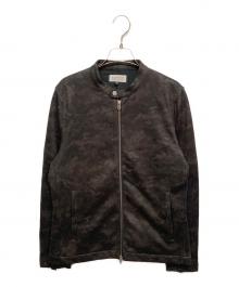 BARNEYS NEWYORK（バーニーズ・ニューヨーク）の古着「カモフラージュ柄シングルライダースジャケット」｜グレー
