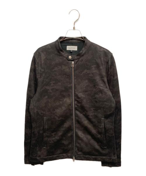 BARNEYS NEWYORK（バーニーズ・ニューヨーク）BARNEYS NEWYORK (バーニーズ・ニューヨーク) カモフラージュ柄シングルライダースジャケット グレー サイズ:46の古着・服飾アイテム