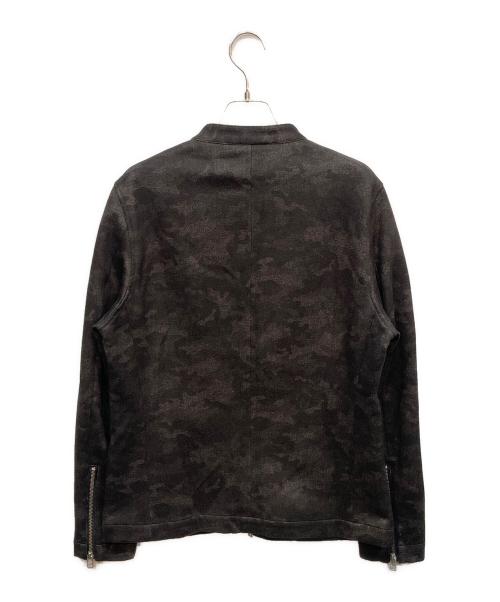 BARNEYS NEWYORK（バーニーズ・ニューヨーク）BARNEYS NEWYORK (バーニーズ・ニューヨーク) カモフラージュ柄シングルライダースジャケット グレー サイズ:46の古着・服飾アイテム