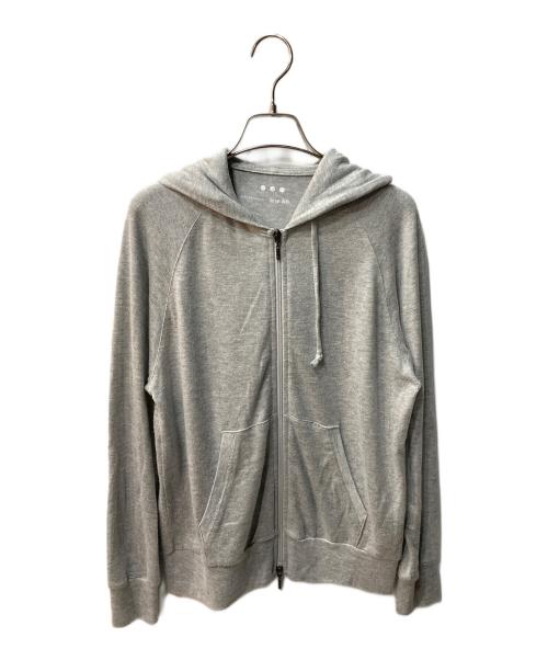 THREE DOTS（スリードッツ）THREE DOTS (スリードッツ) Brushed sweater raglan zip hoody グレー サイズ:XSの古着・服飾アイテム