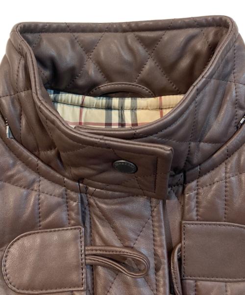 BURBERRY LONDON（バーバリーロンドン）BURBERRY LONDON (バーバリーロンドン) ムートンレザーダッフルコート ブラウン サイズ:38の古着・服飾アイテム