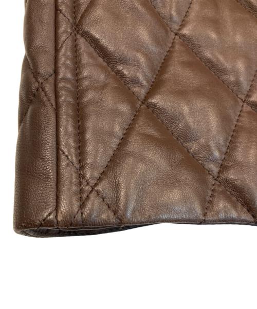 BURBERRY LONDON（バーバリーロンドン）BURBERRY LONDON (バーバリーロンドン) ムートンレザーダッフルコート ブラウン サイズ:38の古着・服飾アイテム