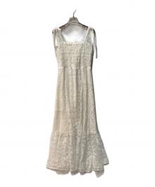 Lily Brown（リリーブラウン）の古着「パッチ ワーク レース ロング ワンピース」｜ホワイト