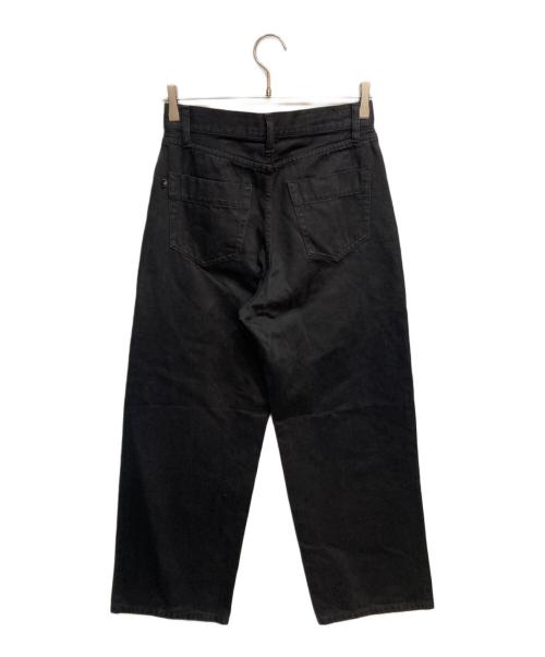 HUMAN WOMAN（ヒューマンウーマン）HUMAN WOMAN (ヒューマンウーマン) 11ozブラックデニムセミワイドパンツ ブラック サイズ:Mの古着・服飾アイテム