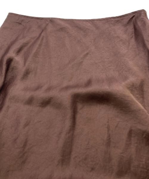 Noble（ノーブル）Noble (ノーブル) ドロスト ギャザー サテン マーメイド スカート ブラウン サイズ:36の古着・服飾アイテム