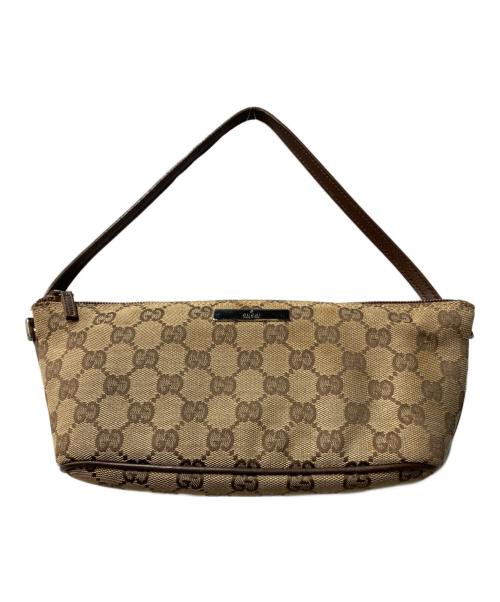 GUCCI（グッチ）GUCCI (グッチ) GGキャンバスハンドバッグ ブラウンの古着・服飾アイテム