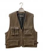 SUPREMEシュプリーム）の古着「Patchwork Leather Cargo Vest」｜ブラウン