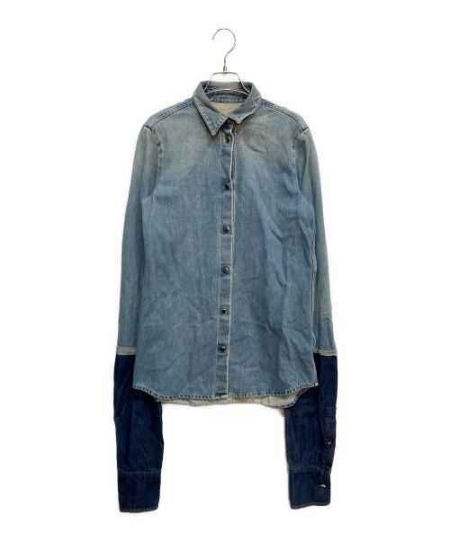 MM6 Maison Margiela（エムエムシックスメゾンマルジェラ）MM6 Maison Margiela (エムエムシックスメゾンマルジェラ) ドッキング デニム シャツ ジャケット インディゴ サイズ:42の古着・服飾アイテム