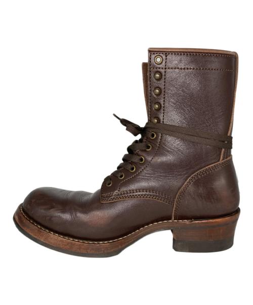 ADDICT CLOTHES（アディクト クローズ）ADDICT CLOTHES (アディクト クローズ) STEERHIDE RACE UP BOOTS ブラウン サイズ:8の古着・服飾アイテム