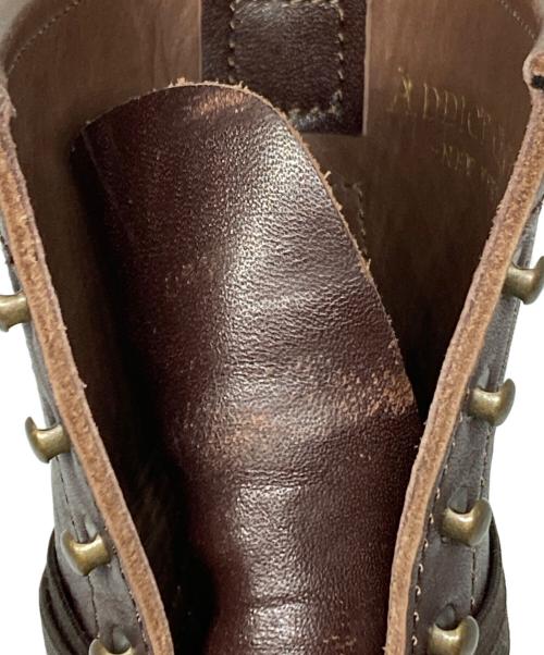 ADDICT CLOTHES（アディクト クローズ）ADDICT CLOTHES (アディクト クローズ) STEERHIDE RACE UP BOOTS ブラウン サイズ:8の古着・服飾アイテム