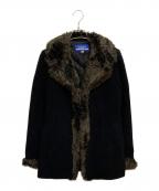 BURBERRY BLUE LABELバーバリーロンドンブルーレーベル）の古着「フェイク ファー ウール コート」｜ブラック