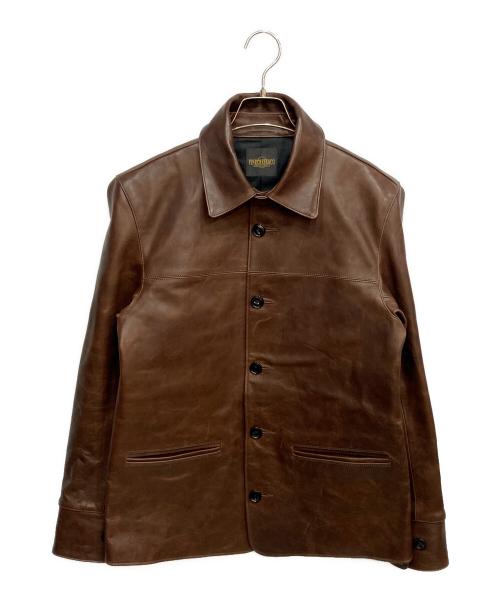 FINECREEK&CO（ファインクリークアンドコー）FINECREEK&CO (ファインクリークアンドコー) Car Coatレザーコート ブラウン サイズ:38の古着・服飾アイテム