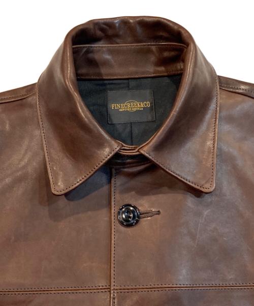 FINECREEK&CO（ファインクリークアンドコー）FINECREEK&CO (ファインクリークアンドコー) Car Coatレザーコート ブラウン サイズ:38の古着・服飾アイテム