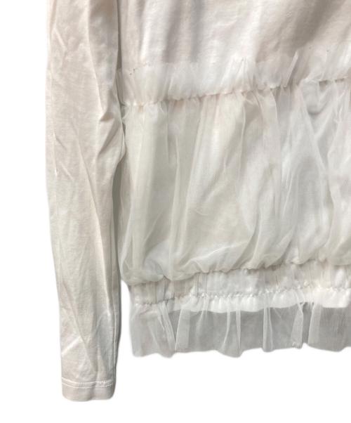 noir kei ninomiya（ノワール ケイ ニノミヤ）noir kei ninomiya (ノワール ケイ ニノミヤ) チュールカーディガン ホワイト サイズ:Lの古着・服飾アイテム