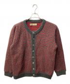 L.L.Beanエルエルビーン）の古着「バーズアイニットカーディガン」｜レッド×グレー