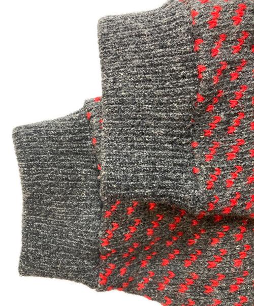 L.L.Bean（エルエルビーン）L.L.Bean (エルエルビーン) バーズアイニットカーディガン レッド×グレー サイズ:Lの古着・服飾アイテム