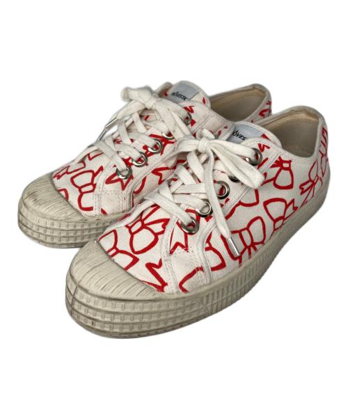 COMME des GARCONS GIRL（コムデギャルソンガール）COMME des GARCONS GIRL (コムデギャルソンガール) NOVESTA (ノベスタ) スニーカー ホワイト×レッド サイズ:25cmの古着・服飾アイテム