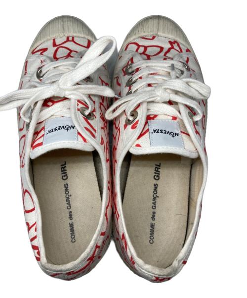 COMME des GARCONS GIRL（コムデギャルソンガール）COMME des GARCONS GIRL (コムデギャルソンガール) NOVESTA (ノベスタ) スニーカー ホワイト×レッド サイズ:25cmの古着・服飾アイテム