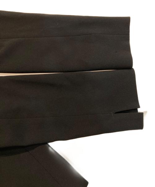 INDIVI V.A.I（インディヴィ バイ）INDIVI V.A.I (インディヴィ バイ) トリア セテート混 ストレッチ ノーカラー ジャケット セットアップ ブラック サイズ:Mの古着・服飾アイテム