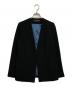 INDIVI V.A.I (インディヴィ バイ) トリア セテート混 ストレッチ ノーカラー ジャケット セットアップ ブラック サイズ:M：15000円