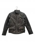 HORN WORKSホーンワークス）の古着「シングルライダースジャケット」｜ブラック