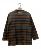 MARKAマーカ）の古着「BOX Tee L/S ORGANIC COTTON 20/1 BORDER」｜ブラウン