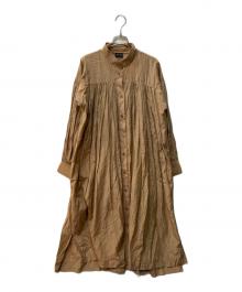 Sa-Rah（サラ）の古着「シャイニーギャザーワンピース」｜ブラウン