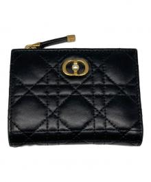 Christian Dior（クリスチャン ディオール）の古着「Jolie Dahlia ジョリー ダリア ウォレット 二つ折り」｜ブラック