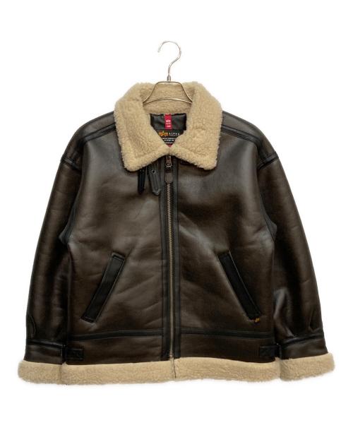 ALPHA（アルファ）ALPHA (アルファ) B3 エコ ムートン ジャケット ブラウン サイズ:Mの古着・服飾アイテム