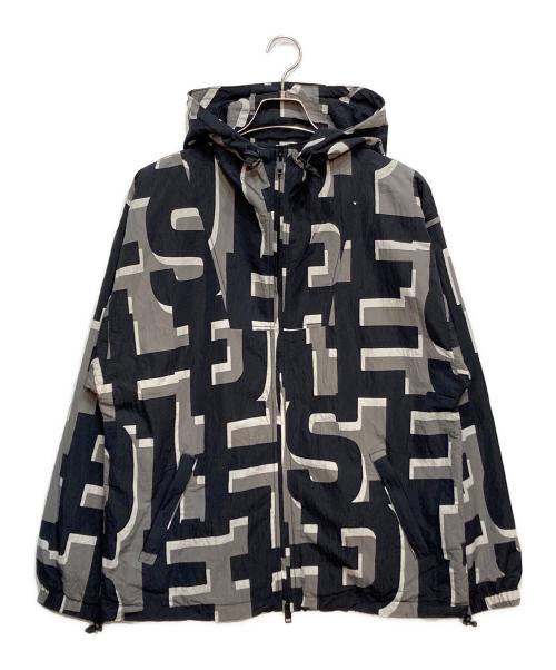 DIESEL（ディーゼル）DIESEL (ディーゼル) J-JASS-MON-PRINT フーデッド ジャケット ブラック×グレー サイズ:46の古着・服飾アイテム
