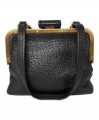 PRADAプラダ）の古着「ガマ口レザートートバック」｜ブラック