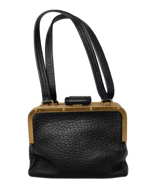 PRADA（プラダ）PRADA (プラダ) ガマ口レザートートバック ブラック サイズ:不明の古着・服飾アイテム