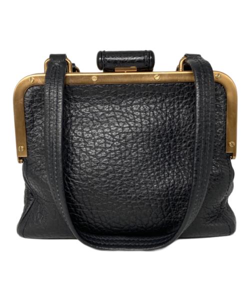 PRADA（プラダ）PRADA (プラダ) ガマ口レザートートバック ブラック サイズ:不明の古着・服飾アイテム