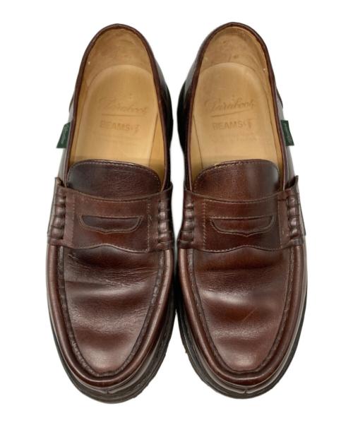 PARABOOT（パラブーツ）PARABOOT (パラブーツ) BEAMS F (ビームスエフ) 別注REIMS コインローファー ブラウン サイズ:6の古着・服飾アイテム