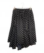 COMME des GARCONS COMME des GARCONSコムデギャルソン コムデギャルソン）の古着「ティアードドットドットスカート」｜ブラック