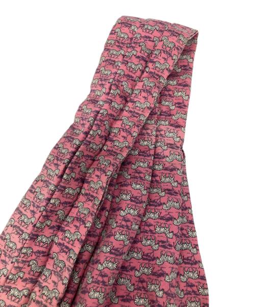 HERMES（エルメス）HERMES (エルメス) アスコット　タイ ピンク サイズ:実寸参照の古着・服飾アイテム