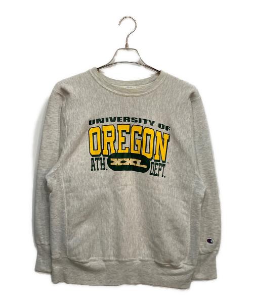 Champion（チャンピオン）Champion (チャンピオン) ラバープリントリバースウィーブスウェット グレー サイズ:Lの古着・服飾アイテム