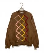 Acne studiosアクネ ストゥディオス）の古着「グラフィック クールネック ニット」｜ブラウン
