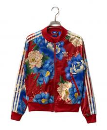 adidas（アディダス）の古着「牡丹柄トラックジャケット」｜レッド