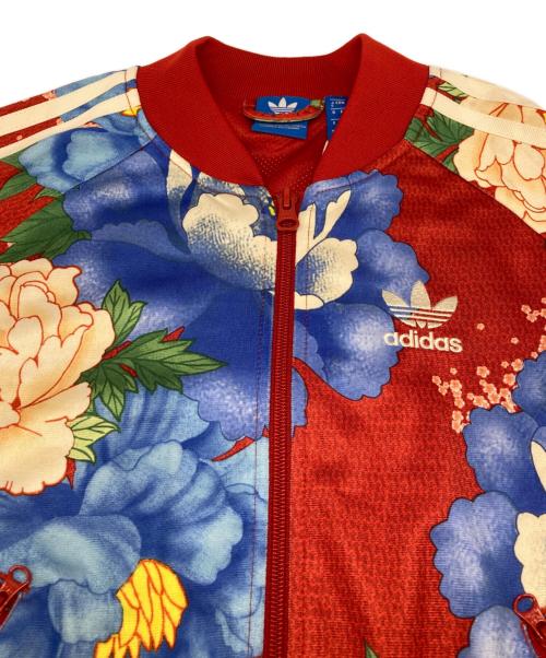 adidas（アディダス）adidas (アディダス) 牡丹柄トラックジャケット レッド サイズ:S 未使用品の古着・服飾アイテム