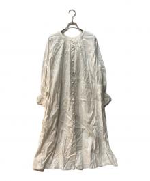 nest Robe（ネストローブ）の古着「UpcycleLino サイドポケット2wayワンピース」｜ホワイト