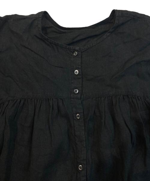 nest Robe（ネストローブ）nest Robe (ネストローブ) リネンフレアスリーブ2wayドレス ブラック サイズ:FREEの古着・服飾アイテム