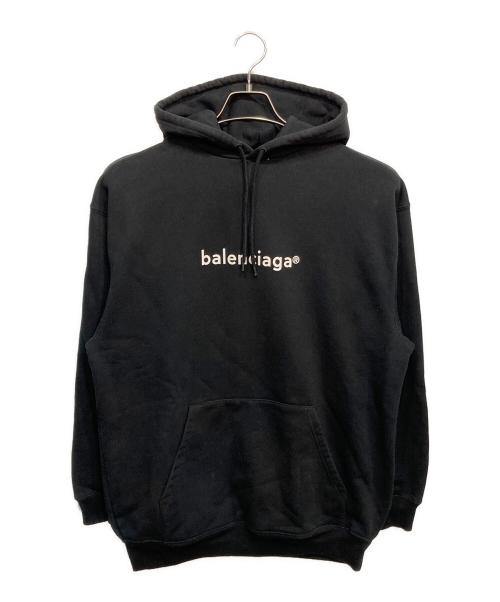 BALENCIAGA（バレンシアガ）BALENCIAGA (バレンシアガ) ロゴ オーバー サイズ スウェット パーカー ブラック サイズ:XSの古着・服飾アイテム